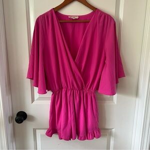 Altar'd State Hot Pink V-Neck Romper